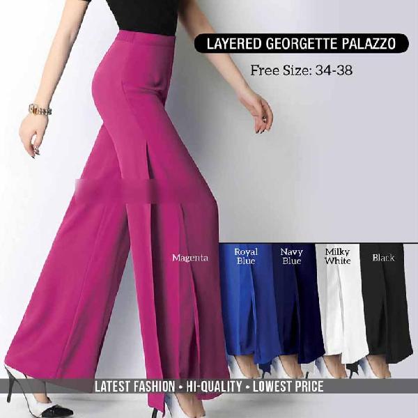 Buy online High Rise Layered Palazzo from Skirts tapered pants  Palazzos  for Women by Clora Creation for 389 at 70 off  2023 Limeroadcom