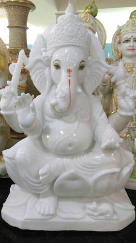 Ganesh Ji White Statue