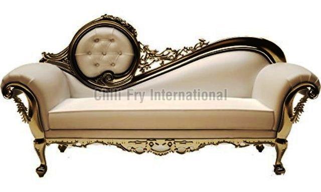Chilifry Premium 3 Seating Love Seat, Sofa cum Couch made of Sheesham wood with Silver Deco