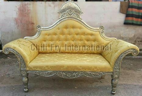 Silver crown headed fully carved antique sofa