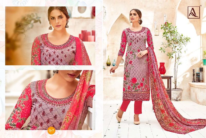 alok blossom cambric cotton printed suits catalog at wholesale