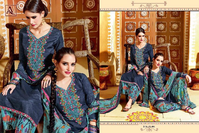 Alok punjab express cotton printed patiala suits