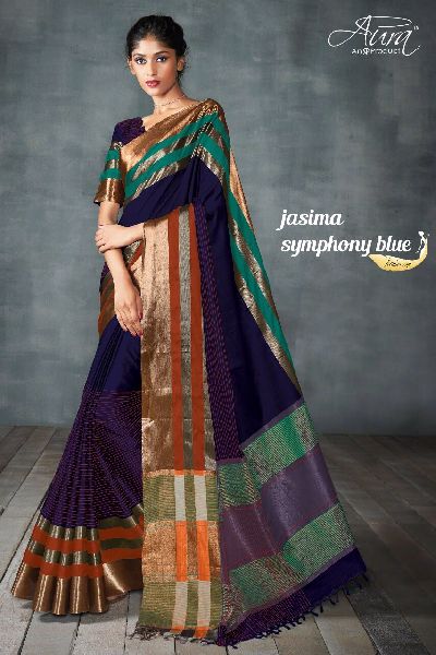 Buy Womens Cotton Aura Silk Saree With Blouse Piece - Lowest price in  India| GlowRoad
