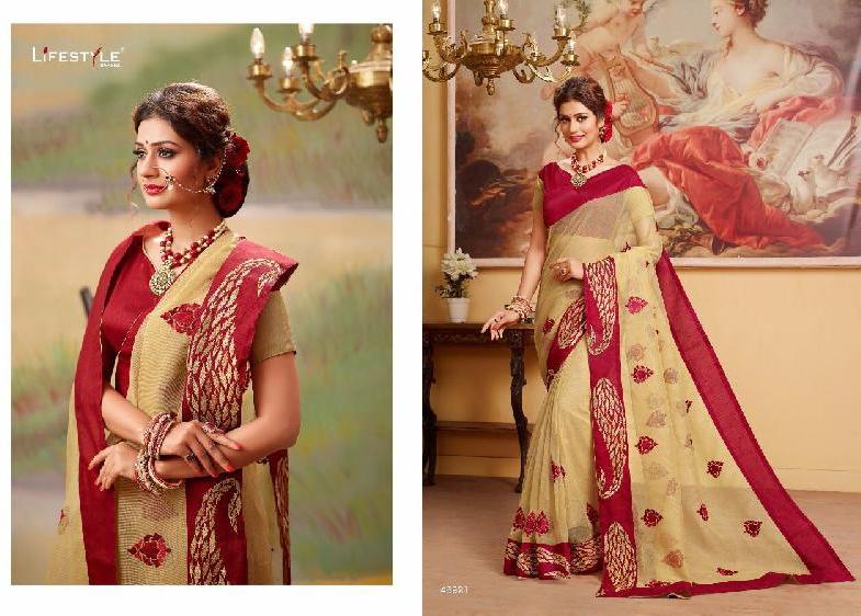 cotton embroidered sarees