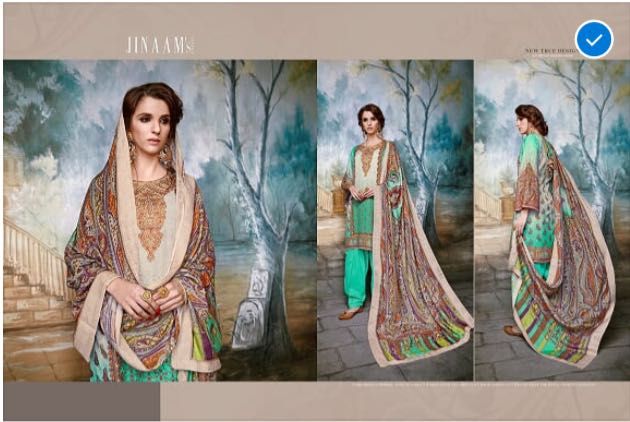 Jinaam Kashida Cotton Satin Suits