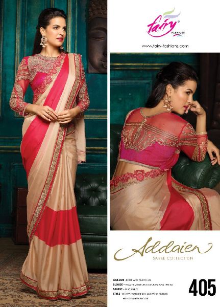 fairy adaien designer georgette and silk sarees 410-411