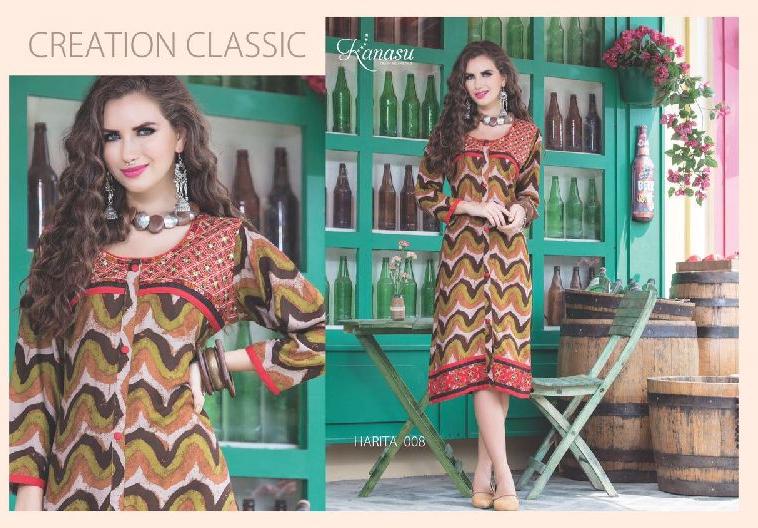 kanasu harita rayon printed kurtis catalog at wholesale