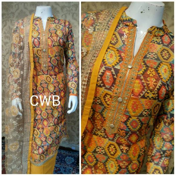 cwb chanderi silk suits soft net embroidery dupatta