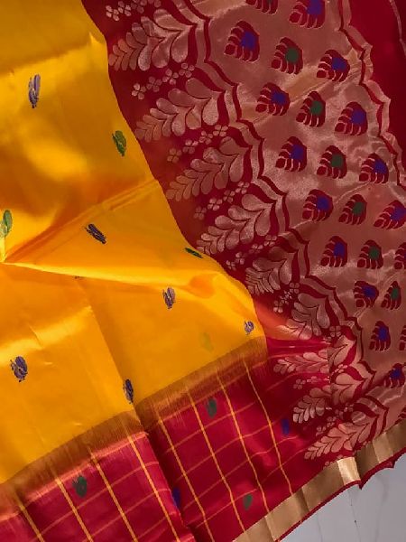 Paalum Pazhamum Checked Pure Kanchipuram Silk Saree - Sri Arya Silks