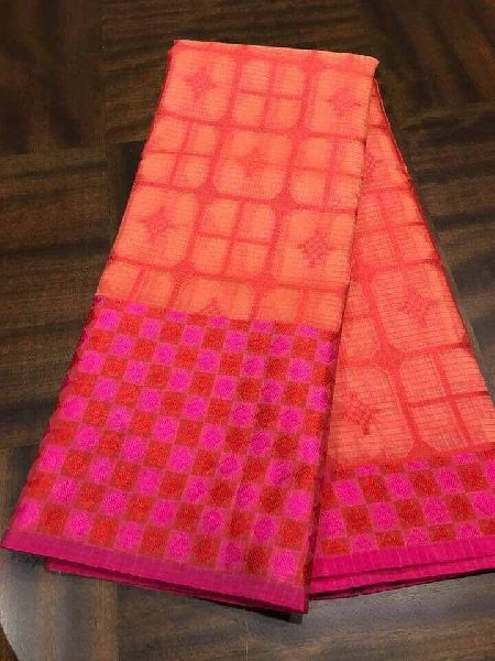 kora muslin checks double shaded colors sarees