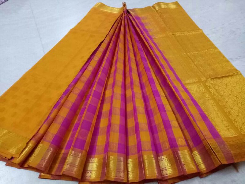 korvai silk cotton sarees with running blouse