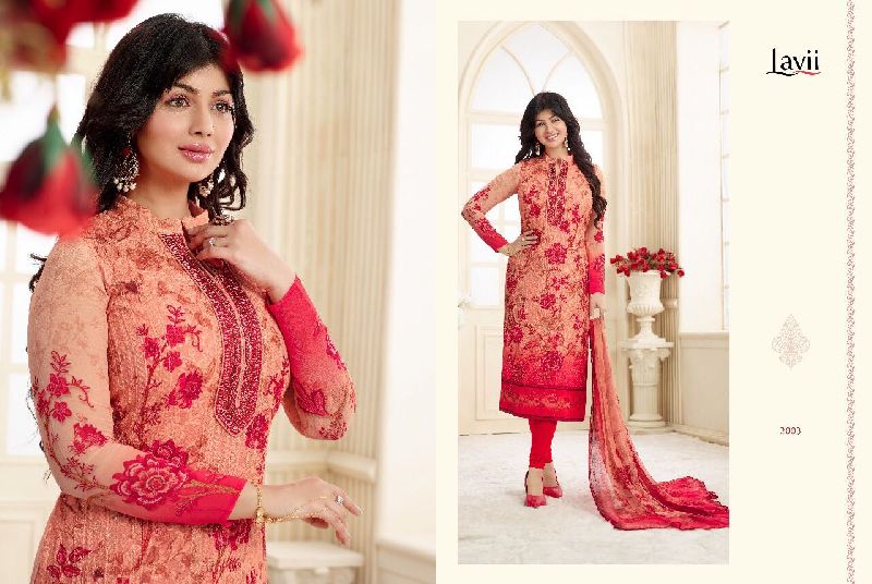 lavina schiffly embroidered georgette suits
