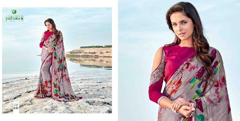 sanskar sarika georgette printed sarees