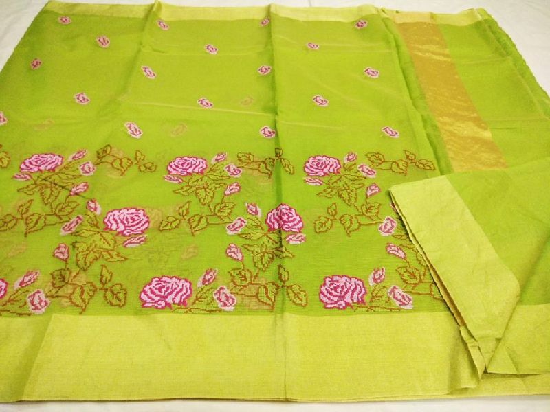 silk kota sarees with kutch work