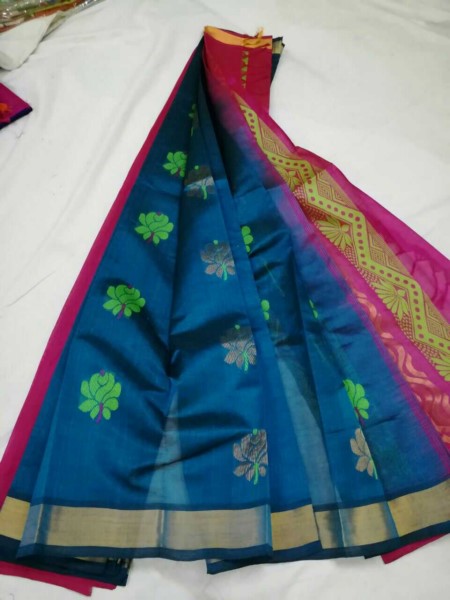 assam butta sarees with running blouse