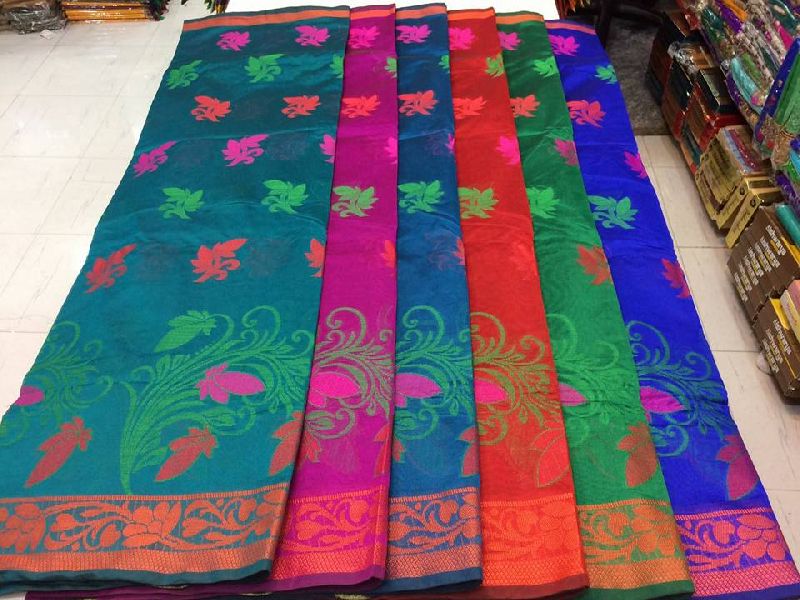 cotton weaving sarees with running blouse