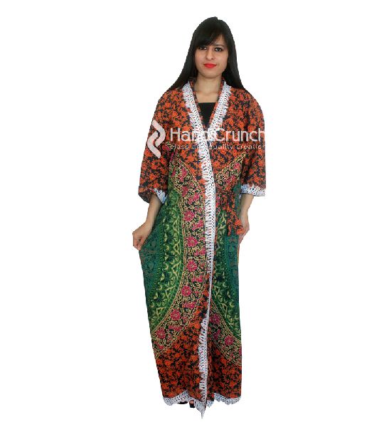 Multicolor circle Indian mandala kimono robe