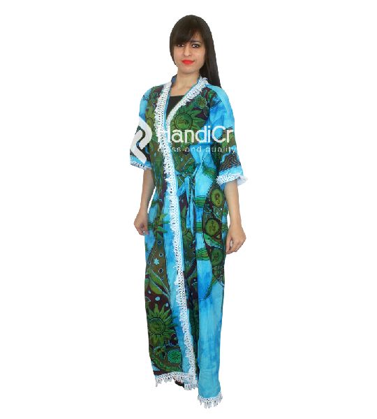 sun moon printed gown bath robe