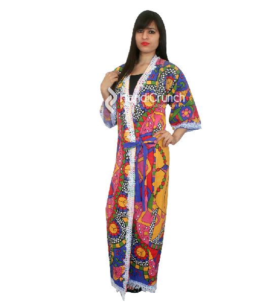 colorful cotton long kimono robe