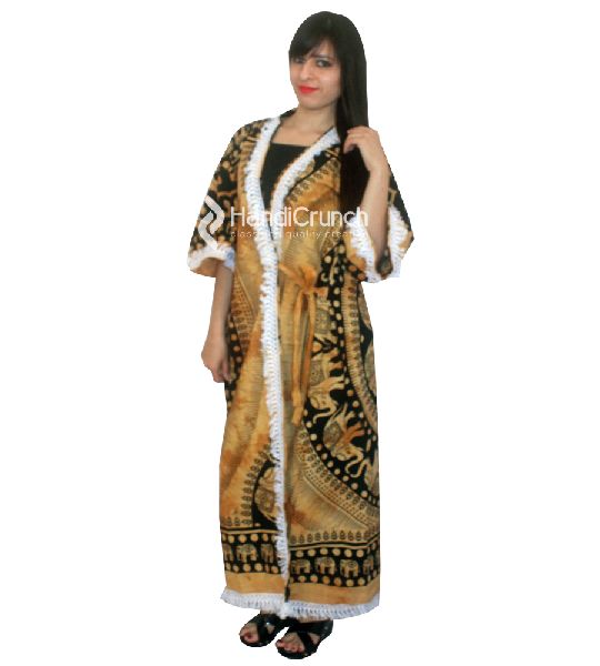 Elephant Printed Gown Bath Robe, Gender : Female