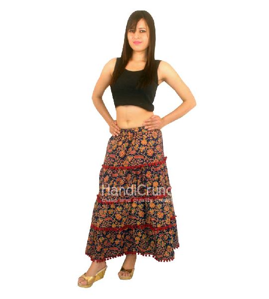 Indian Mandala Cotton Flower Beach Rapron Block Printed Skirt