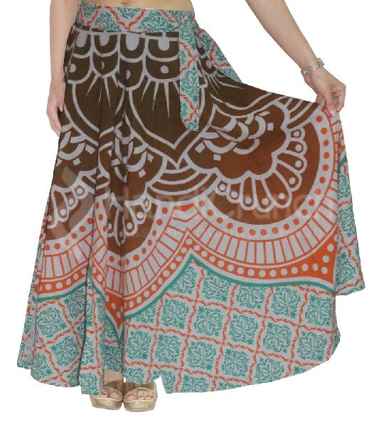 Indian Mandala Cotton Girls Skirt Long Ombre Mandala Skirts