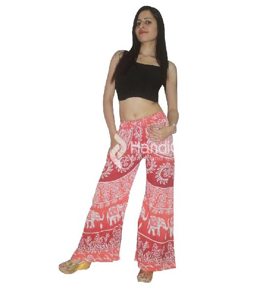 Red colour palazzo pants