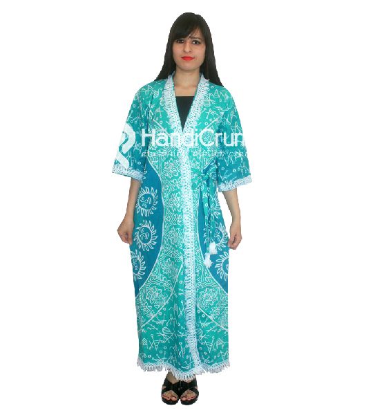 Mandala Kimono Cotton Long Robe