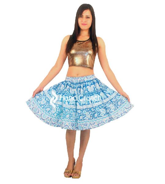Handicrunch Cotton handmade short skirt, Size : All Sizes