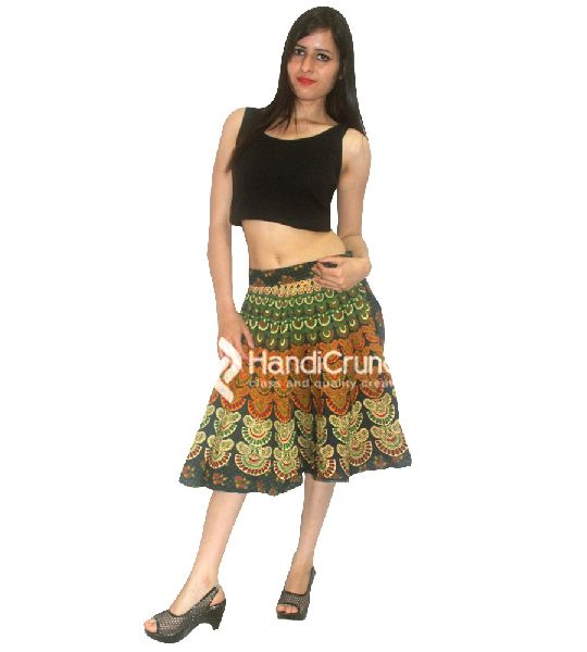 Womens Bohemian Floral Print Wrap Skirt, Size : All Sizes