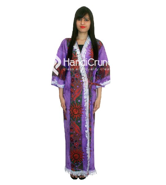 Womens Cotton moon printed long, Feature : Mandala Kimono