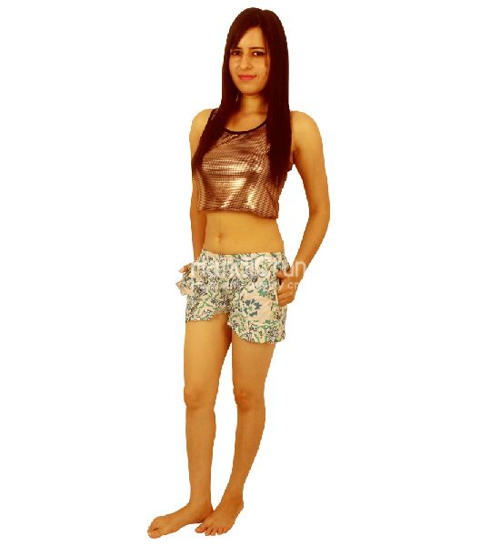 Womens Elasticity printed summer shorts, Feature : Mandala Beach Mini Pants