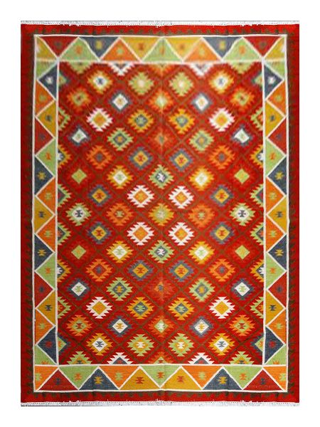 Hand Loom Weaving Wool Kilim Rug, Color : Multi