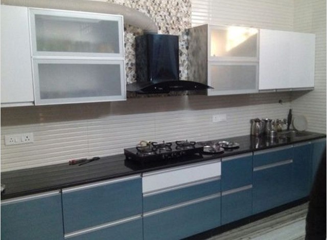 Stainless Steel Blue Color Kitchen