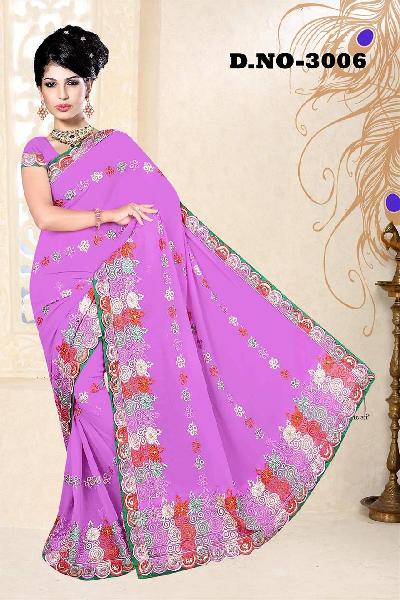Aarya Ethnics Embroidered Georgette Saree_DN-3006-A