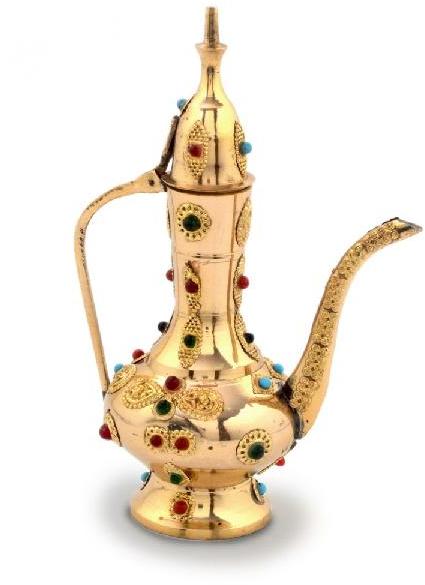Little India Antique Gemstone Brass Surahi Handicraft Gift