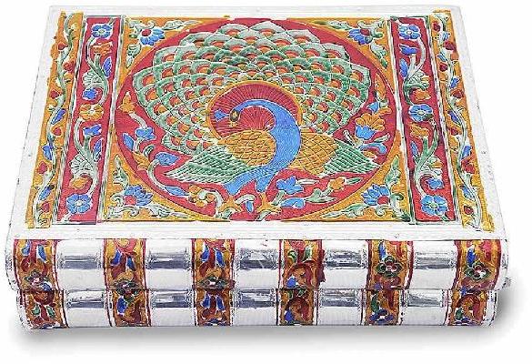 Little India Metal Colorful Meenakari Work Jewellery Box