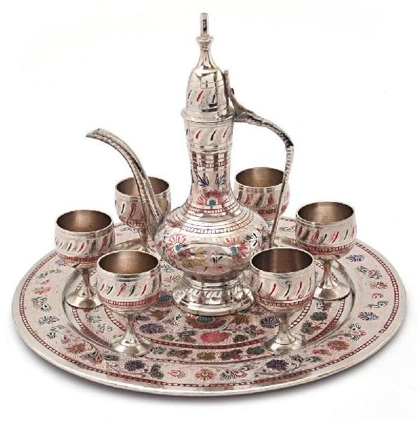 Little India Pure Brass Antique Royal Handicraft  Set