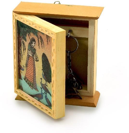 Little India Rajasthani Gemstone Painting Key Holder Box