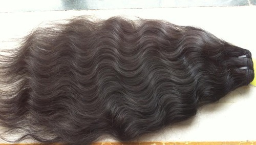 Machine Weft Human Hair, for Personal, Parlour, Color : Black