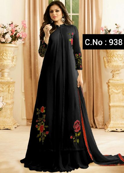 Designer black anarkali salwar suit