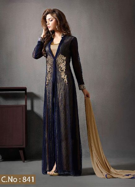 designer blue Embroidery salwar suit
