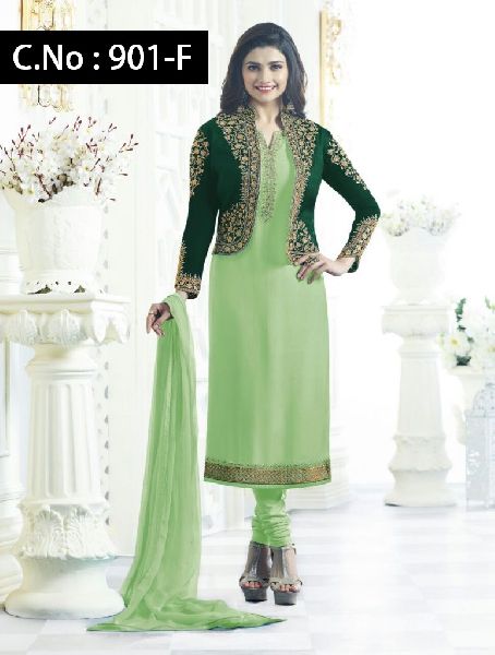 designer light green Straight cut Salwar suit