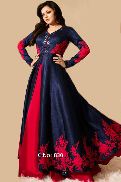designer red Embroidery salwar suit