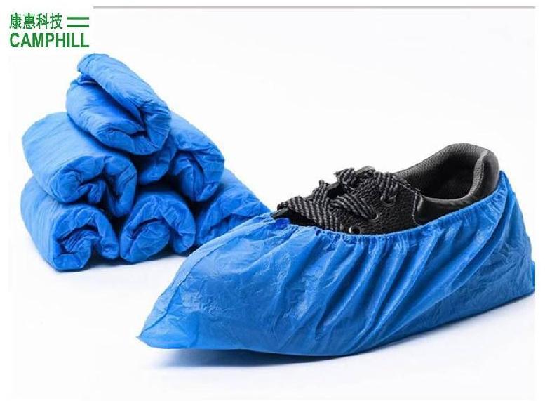 Disposable Comfortable & Durable CPE Plastics Waterproof Elastic Band Cleaning Shoe Cover 3.3G Blue
