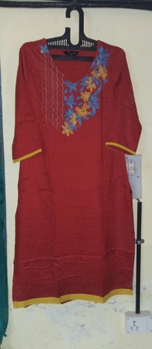 Rayon Embroidered Kurtis