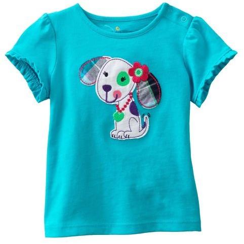 Cotton Baby Girl T-Shirt Top, Color : Sky Blue Base