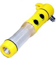 Car 5 In 1 LED Flashlight Alarm Emergency Hammer Safety Belt