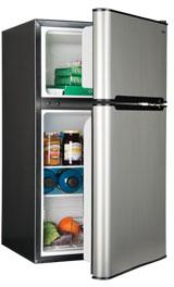 Polished Stainless Steel Single Door Refrigerator