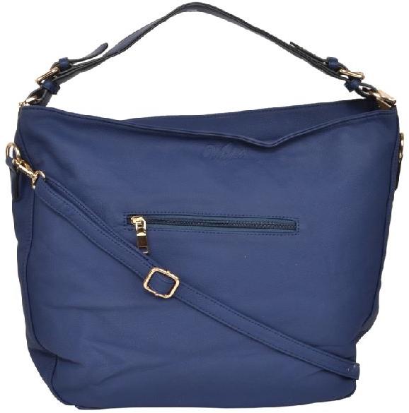 Leather-lite chvbl8 blue leather handbag, Style : college look style
